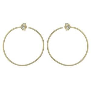 NEW ATHRA women's 30mm open round earring in gold